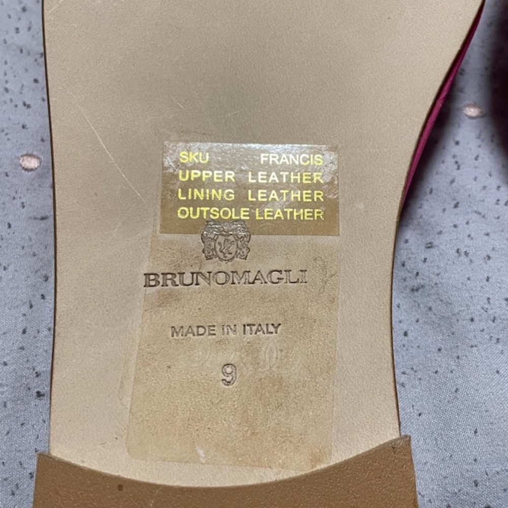 Bruno Magli Francis Slide Sandal leather magenta women's size 9 - Picture 9 of 11